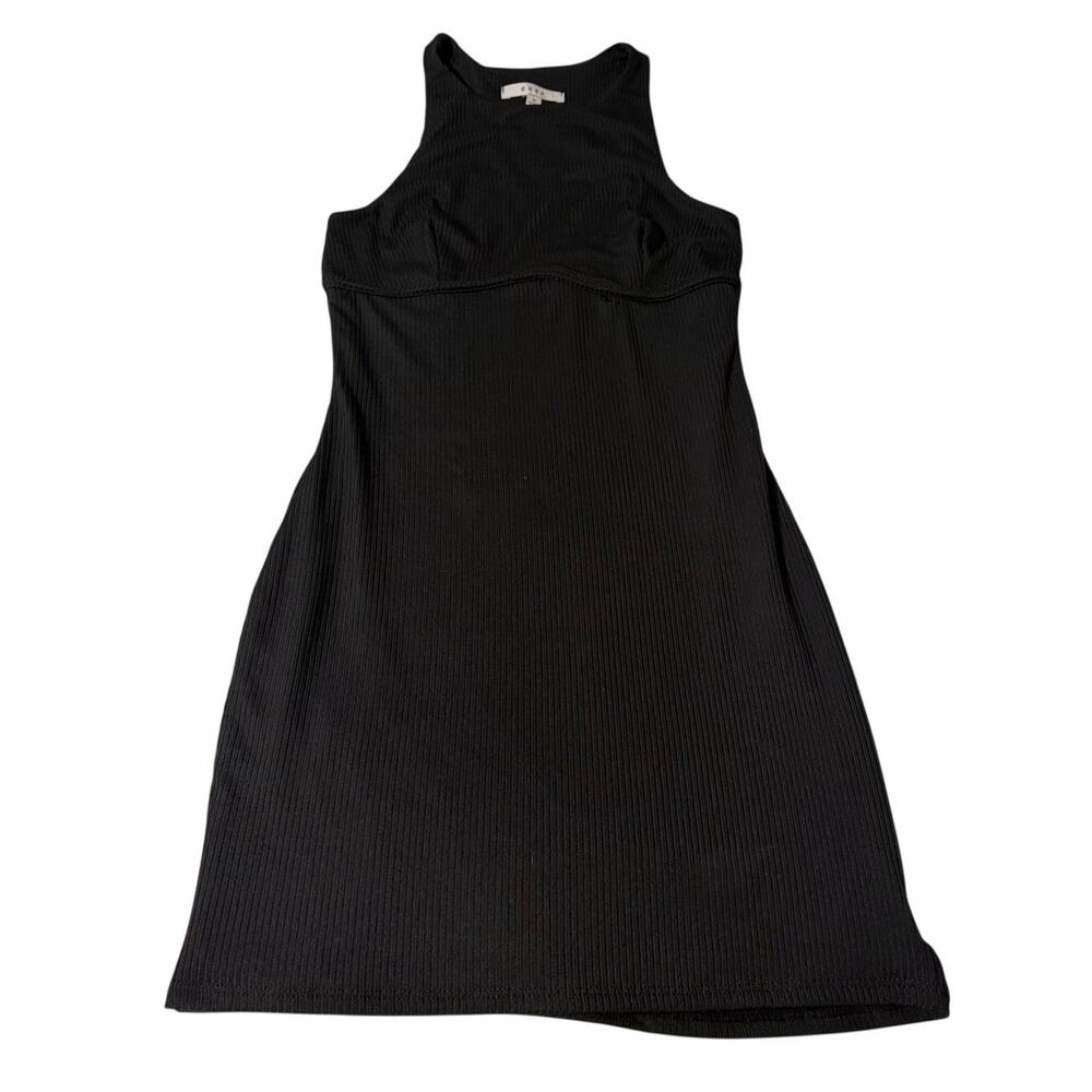 Gaze  Black Ribbed-Knit Mini Dress Women’s Size M